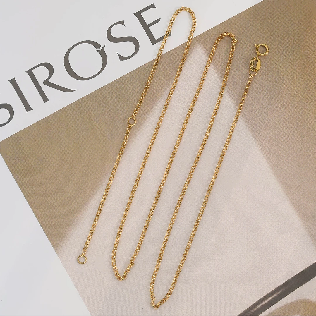 【媛媛】18k金50CM珍手工百搭素链【KS00017】