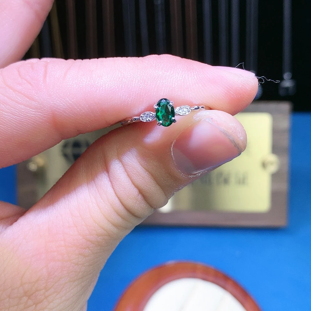 透辉石戒指银S925镶嵌