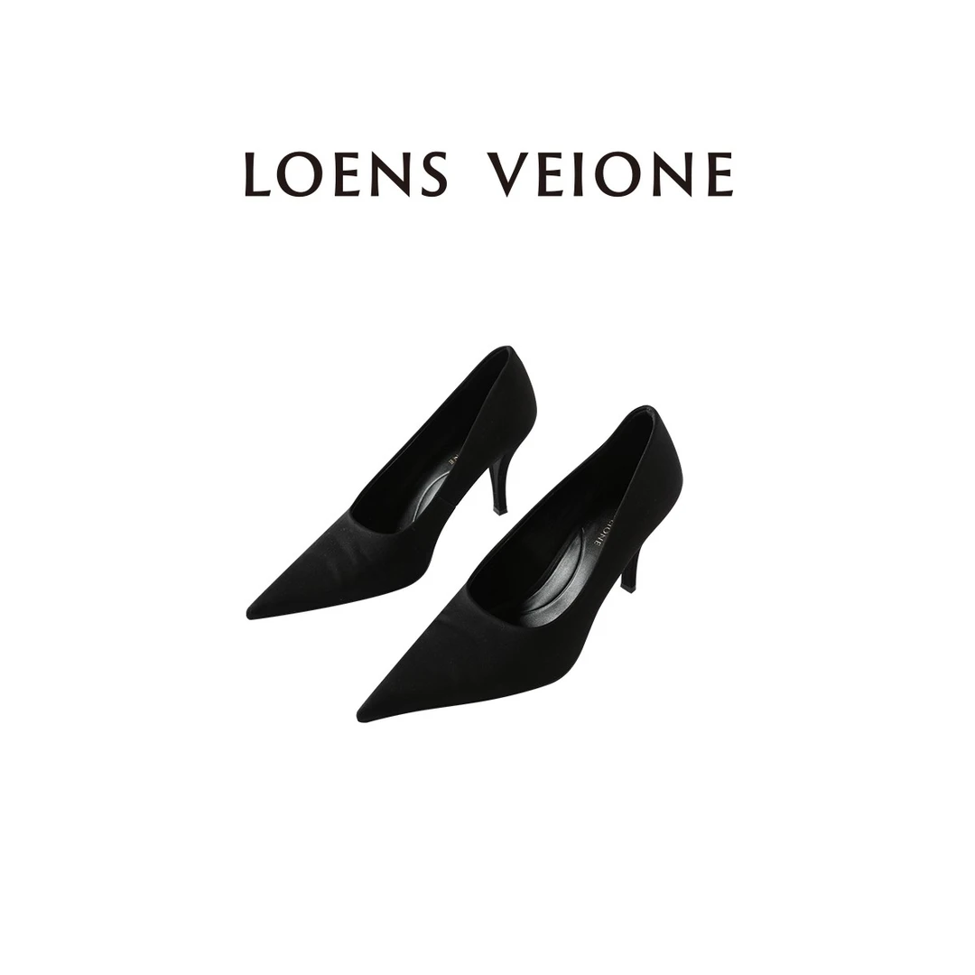 LOENS VEIONE/罗拉 真丝缎面羊皮内里细跟鞋24CVCX0002N