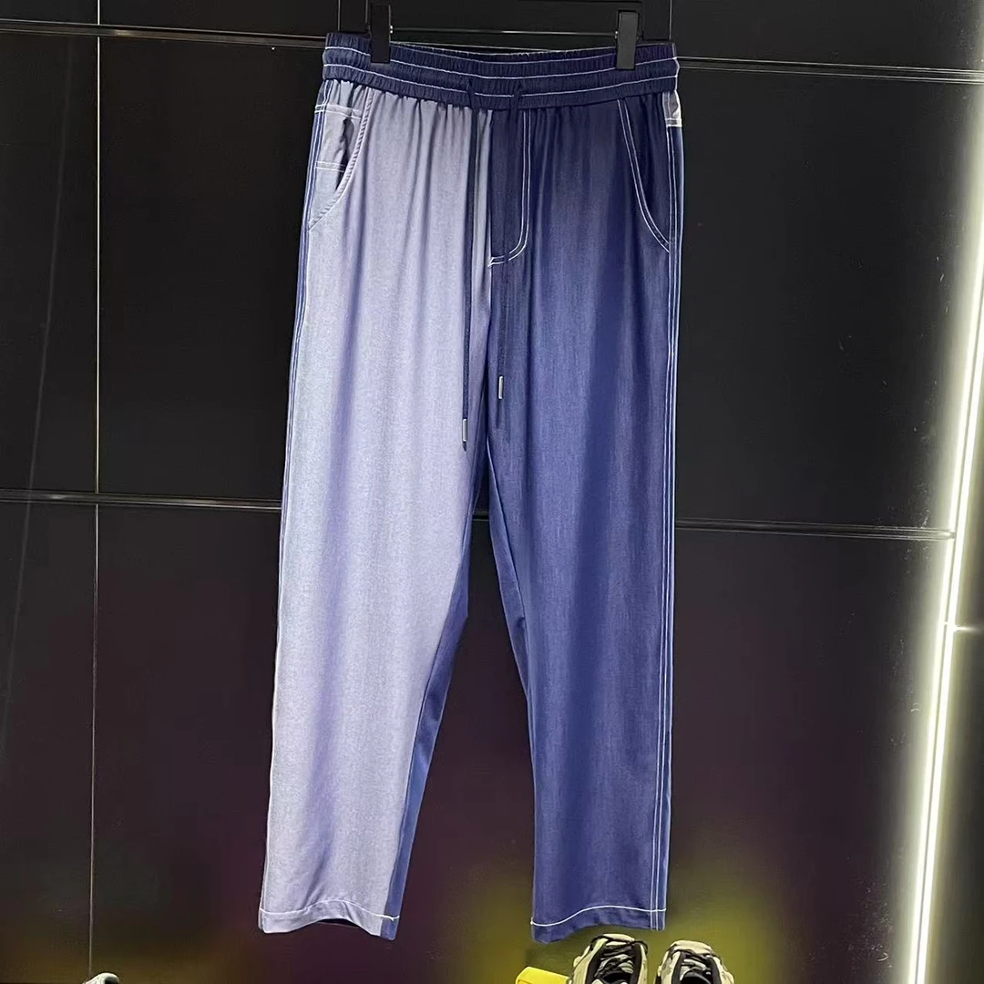 【TIME BOKAN】男士春夏新款潮流百搭时尚撞色拼接休闲裤77216