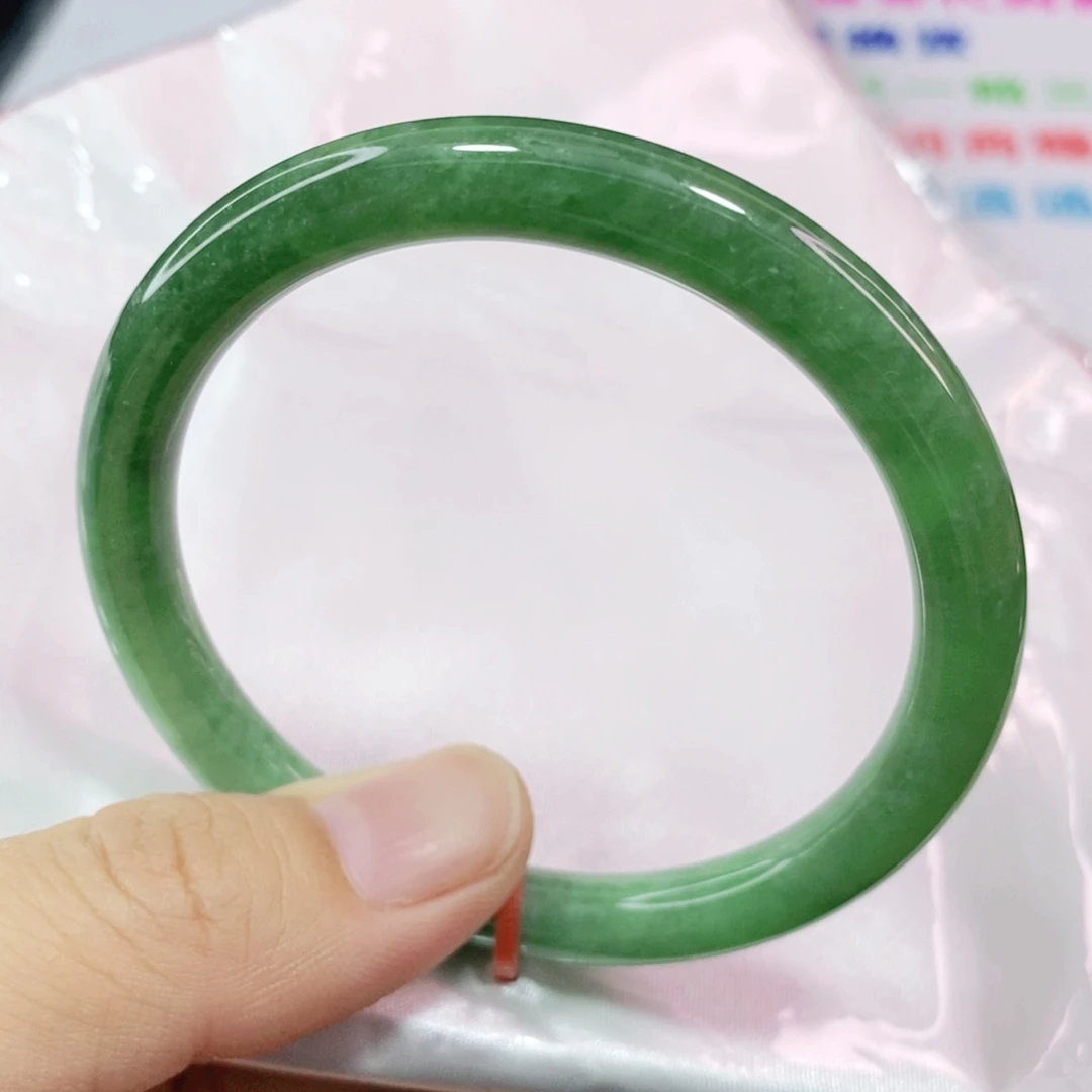 未镶嵌手镯翡翠55.5圈口圆条福利捡漏