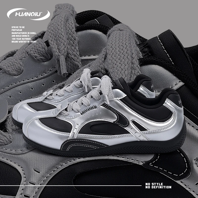 HUANQIU/环球舒适百搭简约内增高板鞋男鞋赛车鞋2025秋季新款鞋男
