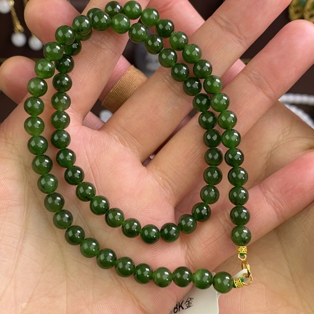 和田玉颈饰18K金镶嵌