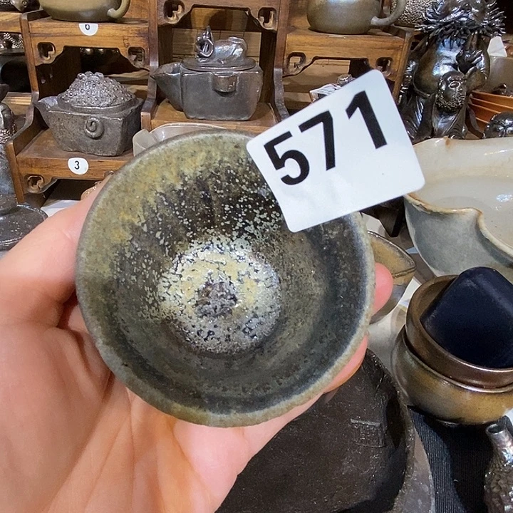 清*风高温柴烧陶泥主人杯