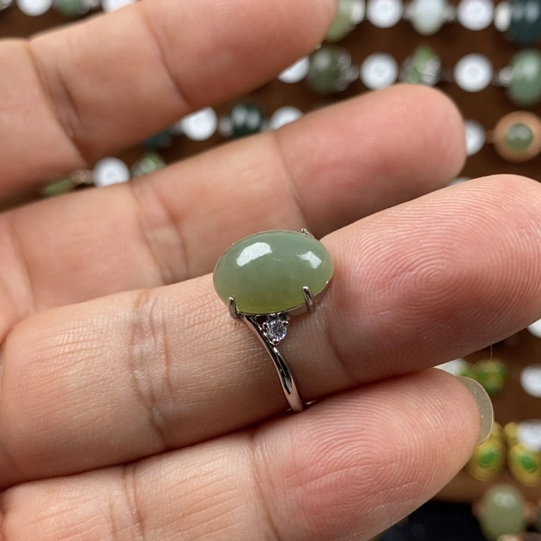 和田玉（青玉）戒指合金