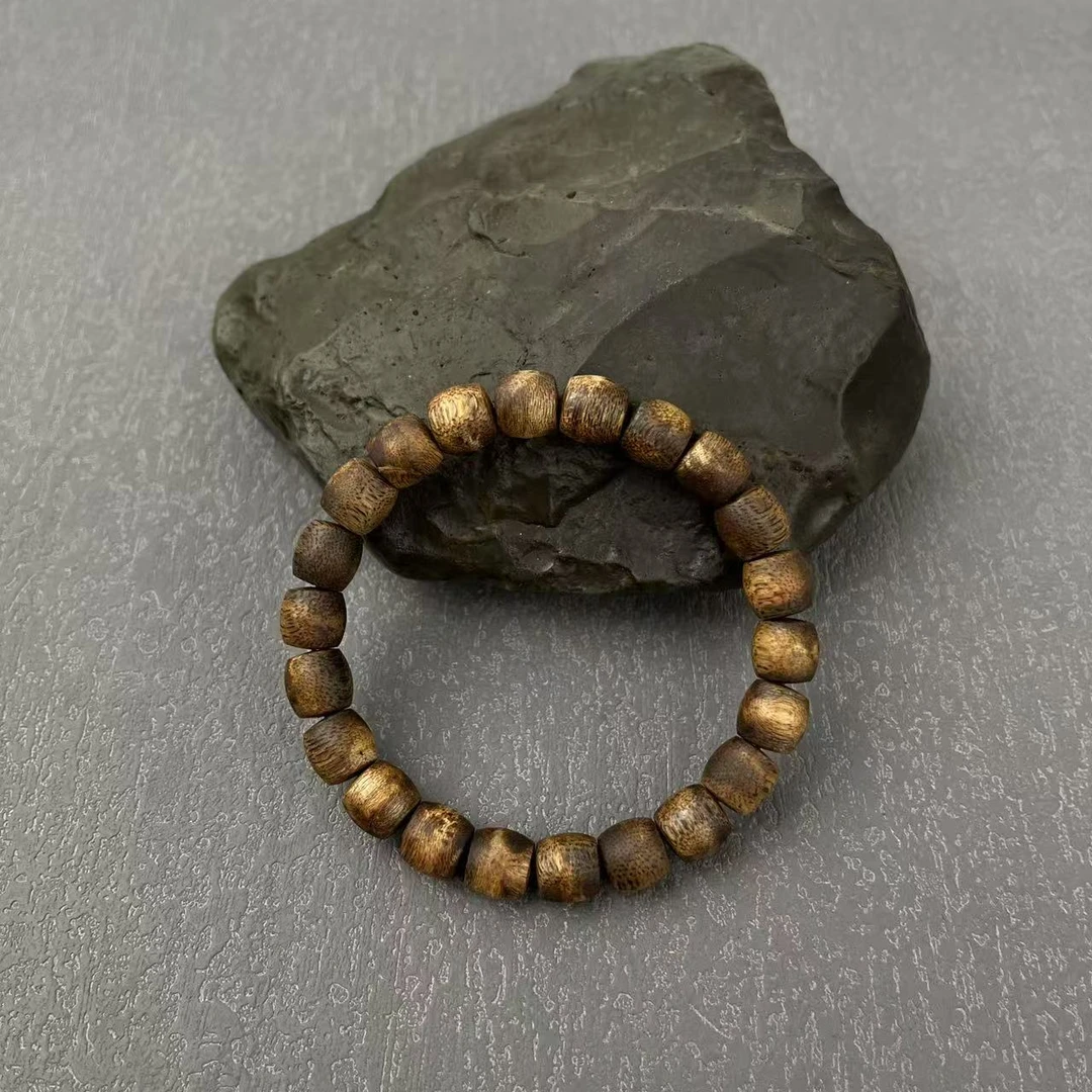 沉香莺歌绿棋楠9MM桶珠单圈沉香手串一条 多样性发货（59）ws