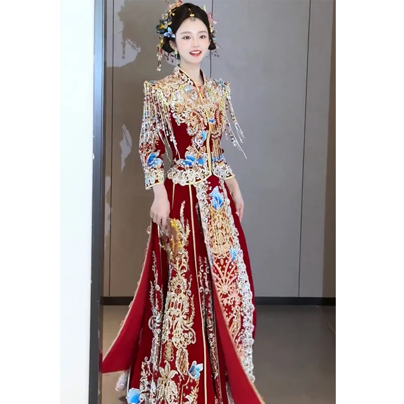 秀禾服婚服2025新款新娘出阁服重工敬酒服结婚礼服中式秀和服嫁衣