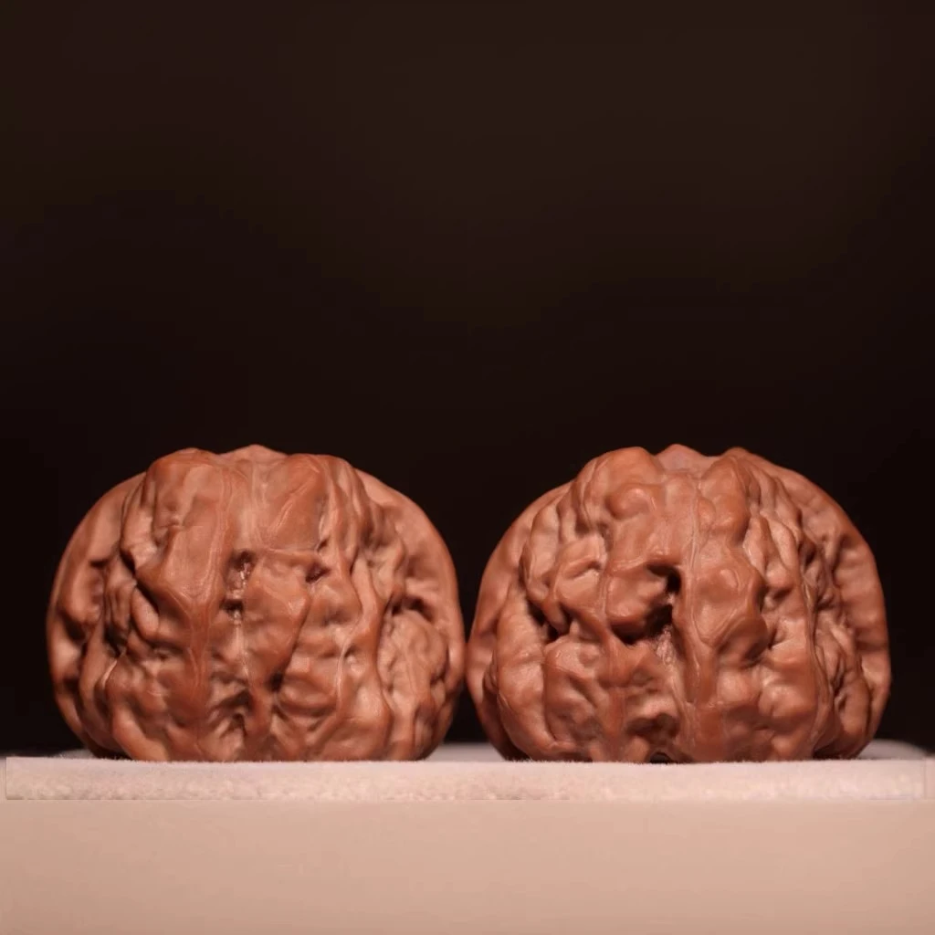 文玩核桃白狮子四座楼手把件机刷包浆官帽盘玩男士手玩麻核桃古玩