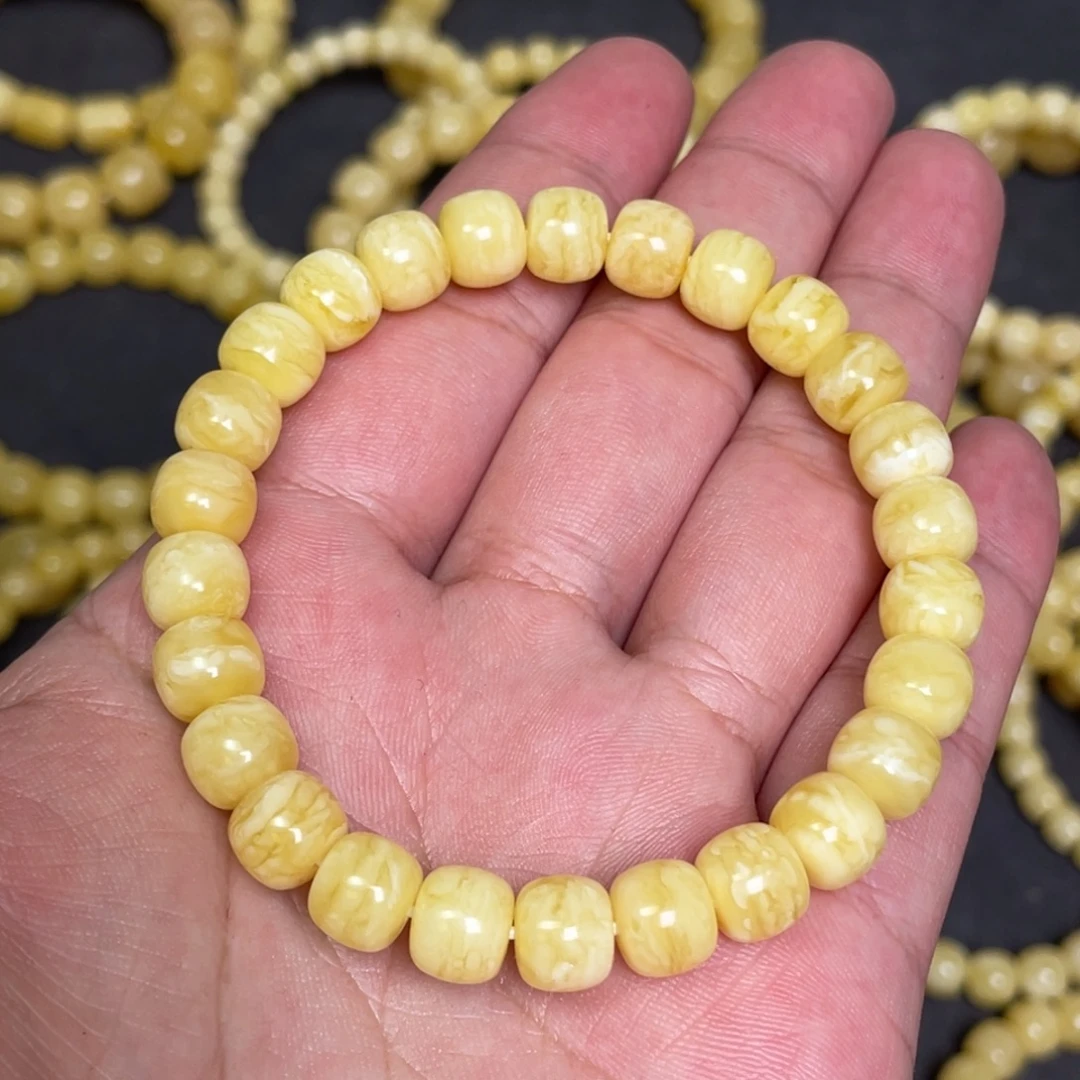 蜜蜡未镶嵌裸石虎皮纹千层雪蜜蜡8.8mm