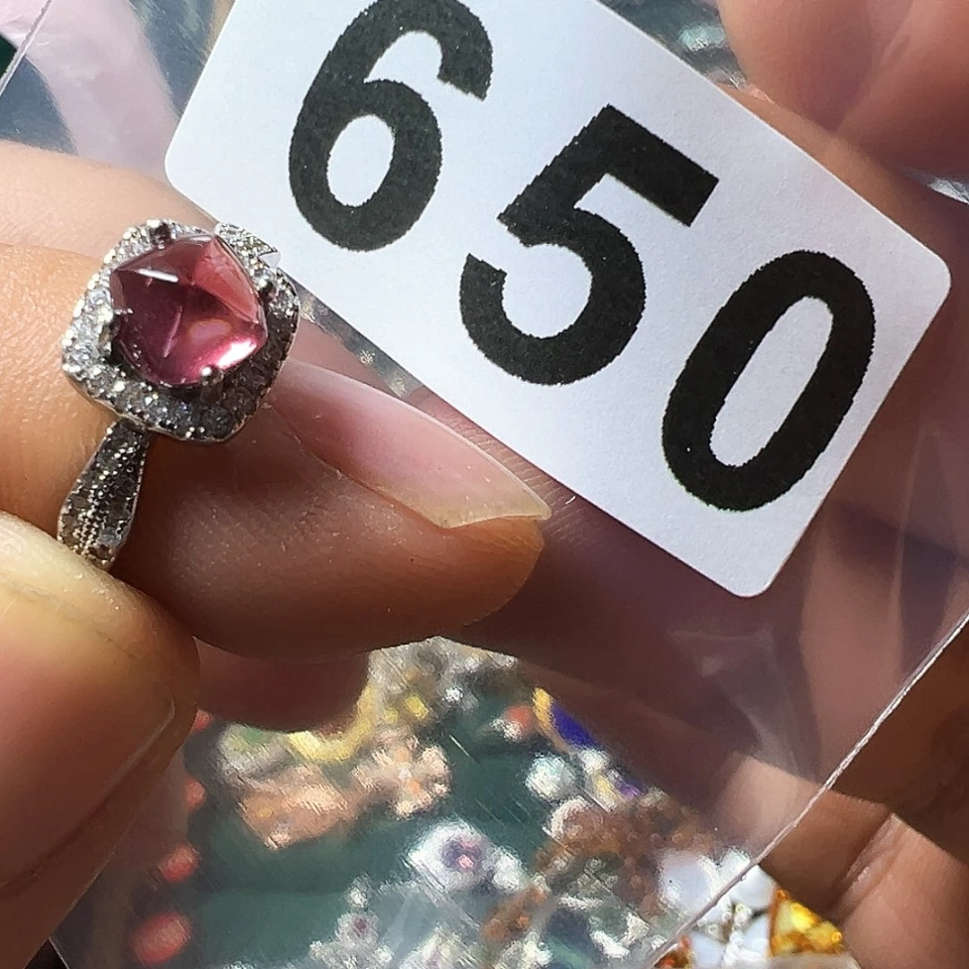 石榴石戒指银S925镶嵌