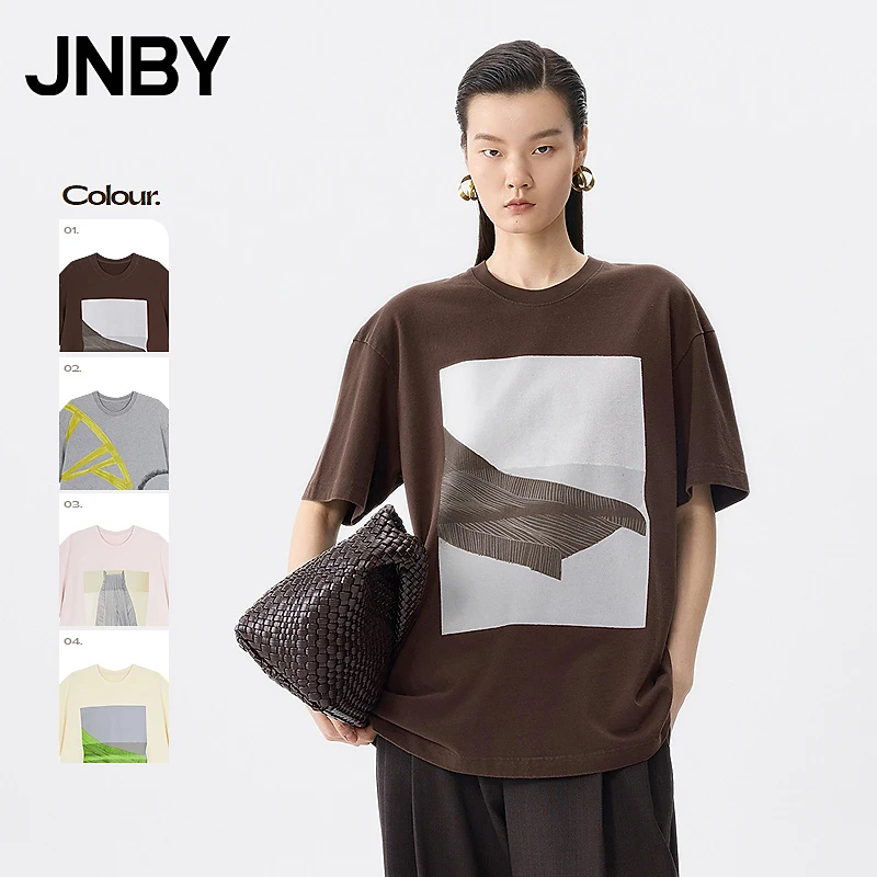 【商场同款】JNBY/江南布衣25夏新品T恤短袖圆领宽松5P5112700
