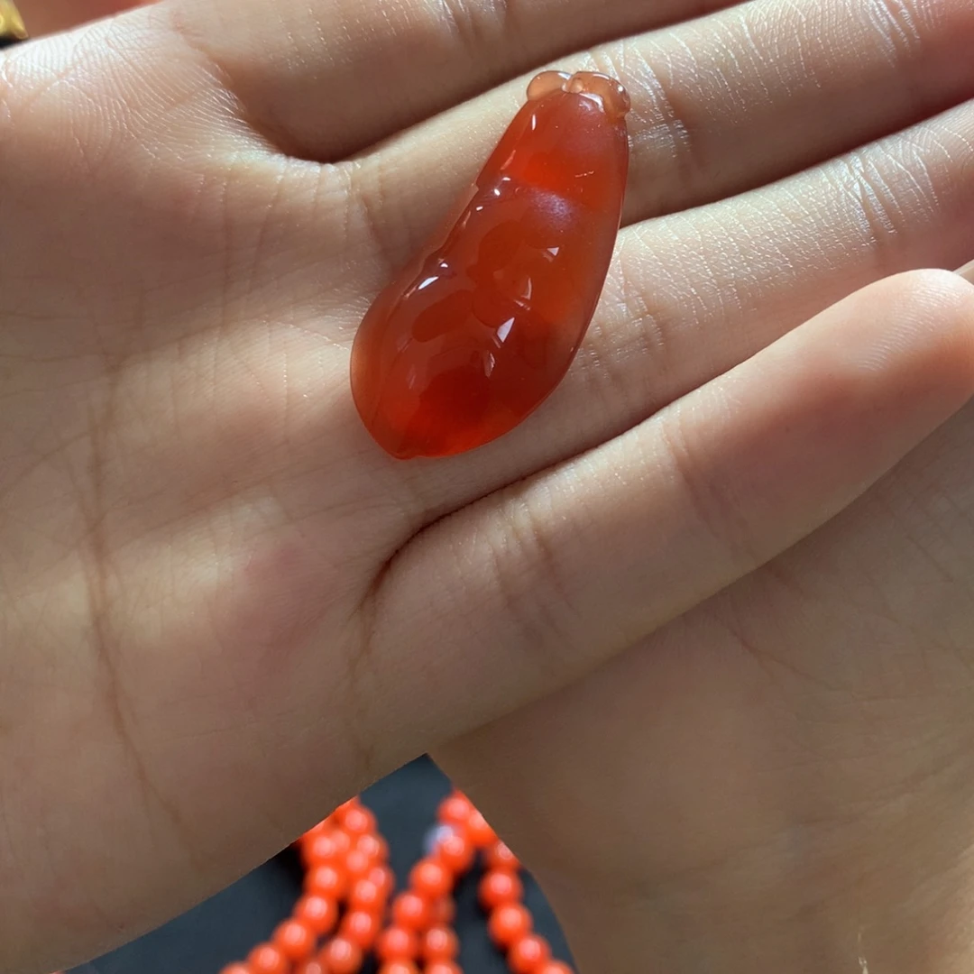 南红玛瑙未镶嵌冰红豆子