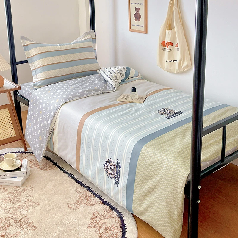 水星高端系列家纺纯棉学生宿舍三件套0.9*190全棉床上六件套寝室