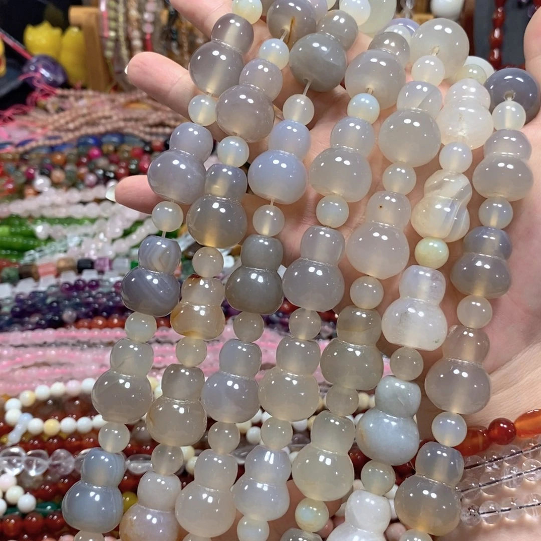 玛瑙/玉髓未镶嵌珠宝半成品玛瑙葫芦一条卡20mm