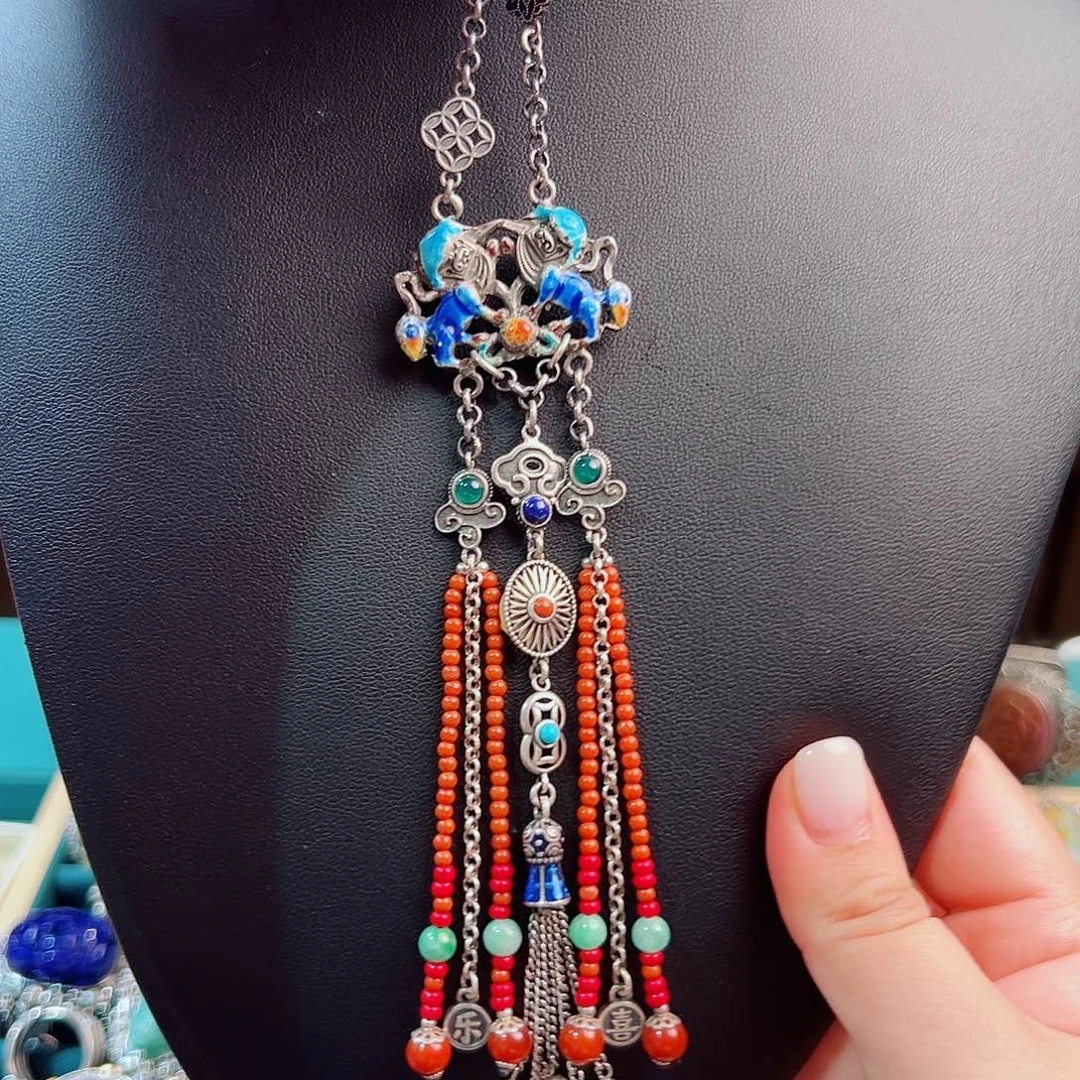 925银珐琅锦钰原创设计款压襟