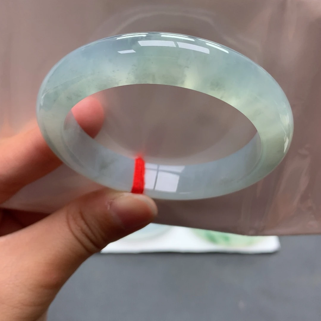 翡翠未镶嵌手镯25号51正冰胶棉花糖