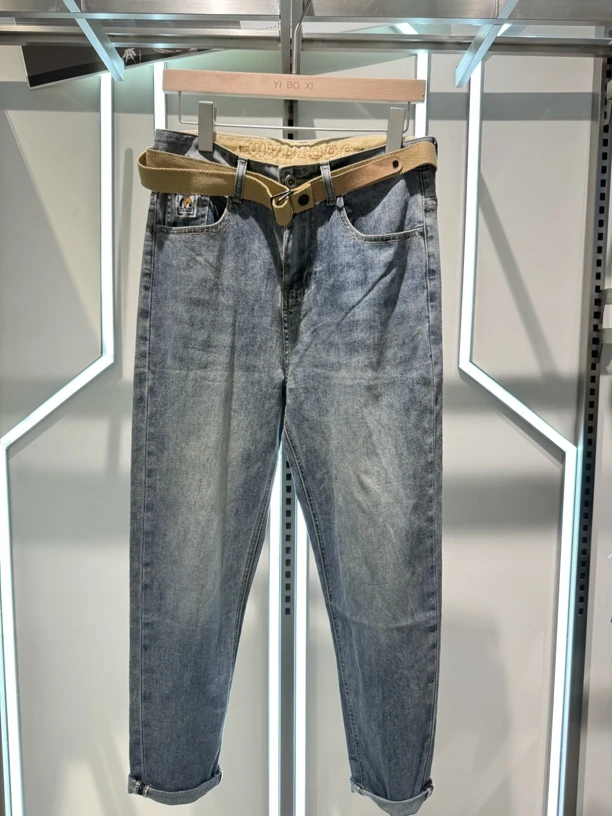 男装弹力夏季薄款韩版拼接小脚牛仔裤时尚九分