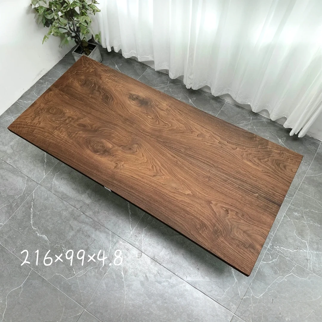 精品对纹北美黑胡桃木大板茶桌餐桌实木书桌办公桌：216*99*4.8cm