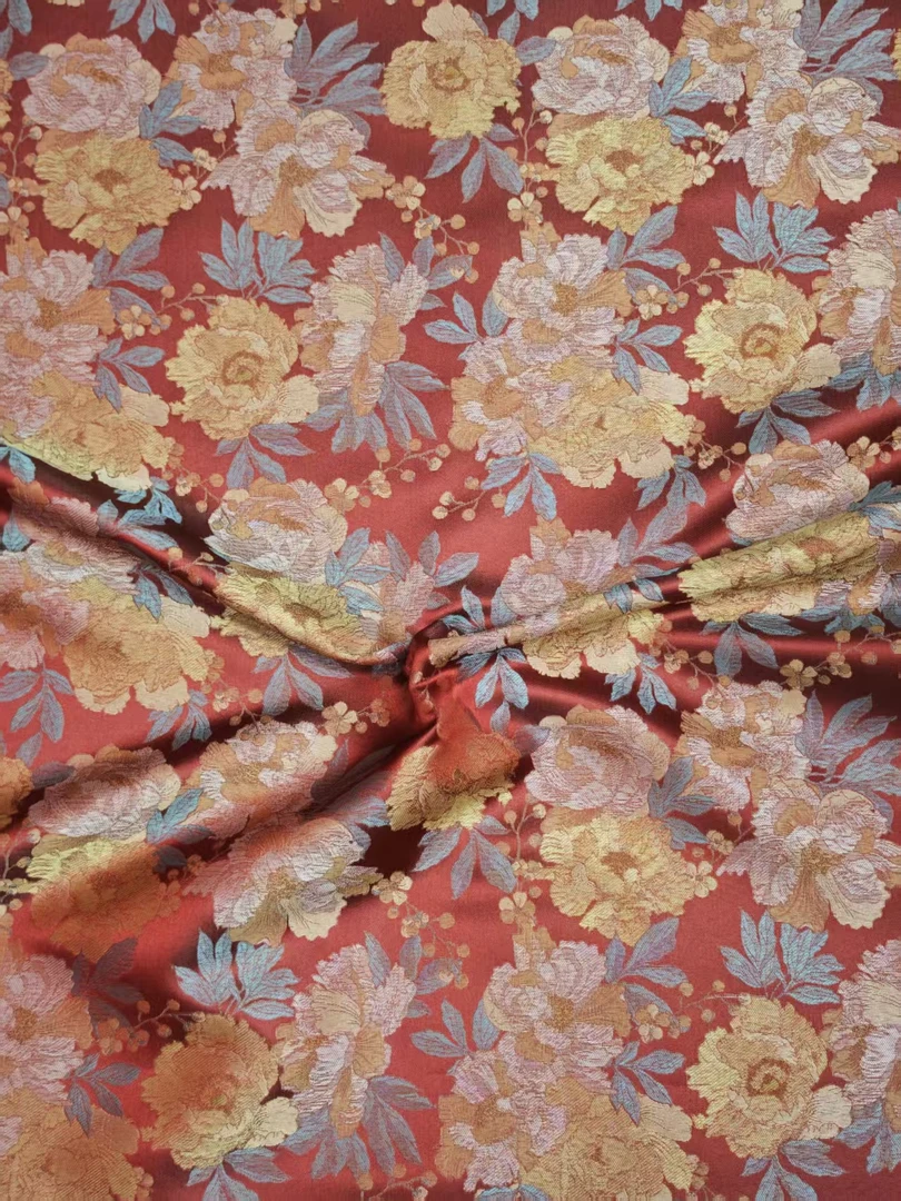 【红色-富丽堂皇】垚记布庄通用国风服装布料面料链接国风丝绸面料.