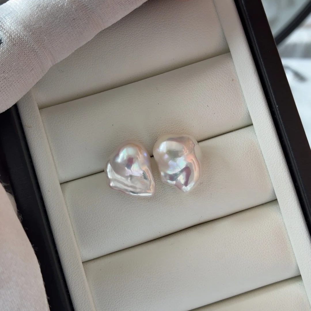 银S925镶嵌淡水珍珠耳饰