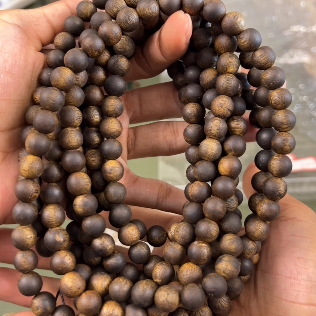 沉香手串透顶绿卡9/40g沉水浮多圈多样性发一