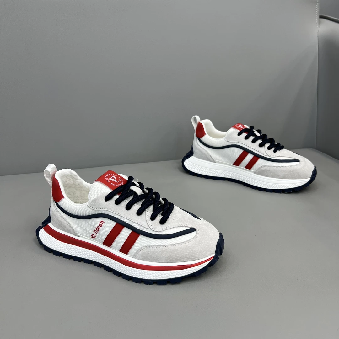 男鞋系带时尚休闲鞋厚底男士春夏百搭网面夏季老爹鞋春季时尚透气