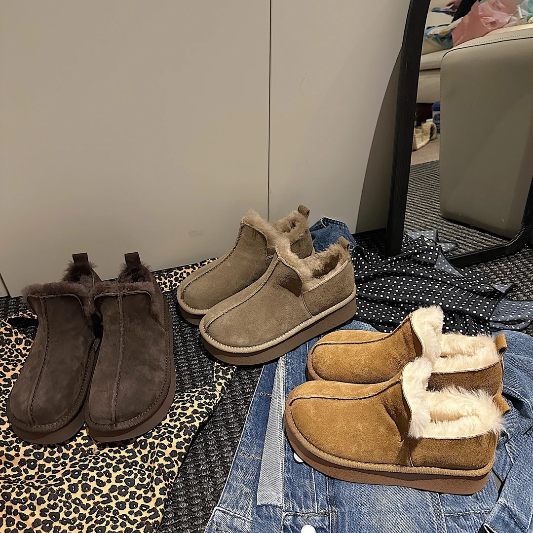 TS时尚雪地靴2025冬季新款加绒加厚增高保暖舒适潮流百搭短靴女鞋