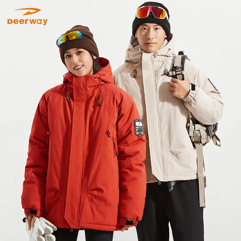 德尔惠新款本命年红色棉服男女同款棉袄防风加厚保暖新年棉衣外套