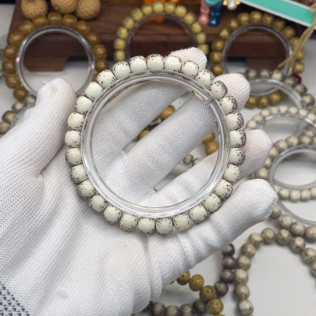 星月菩提手串8×7石玉料大留白A25