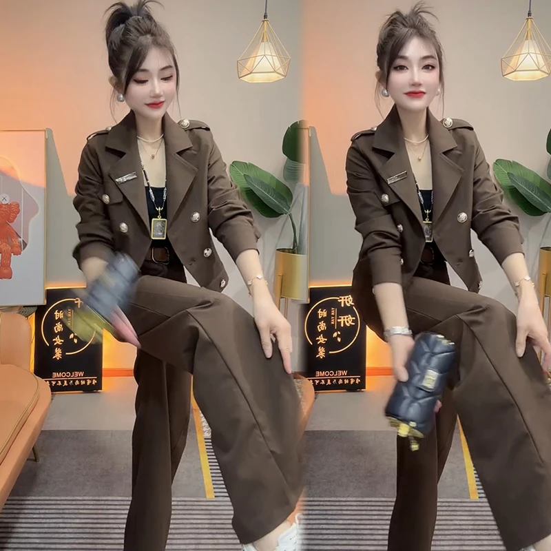 2025秋季新款时尚显瘦气质网红高档洋气女高级百搭宽松大码两件套