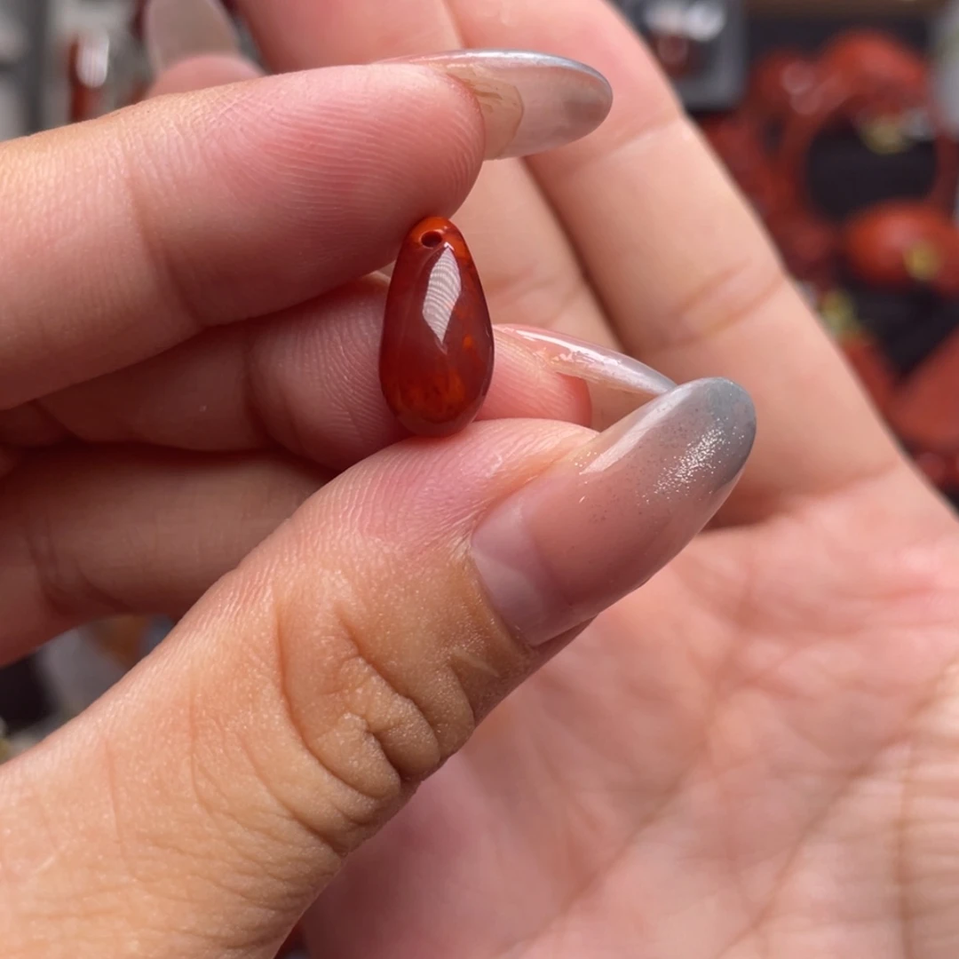 【闪购商品】未镶嵌火焰纹卡子7mm南红玛瑙