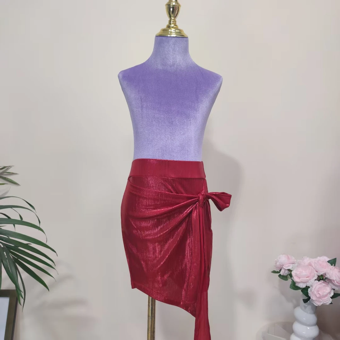 舞翼舞服新款拉丝亮光拉丁舞裙儿童女