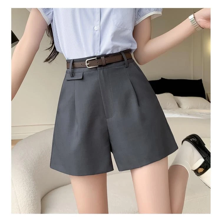 高腰a字西装短裤女小个子新款时尚显高显瘦阔腿百搭神裤女