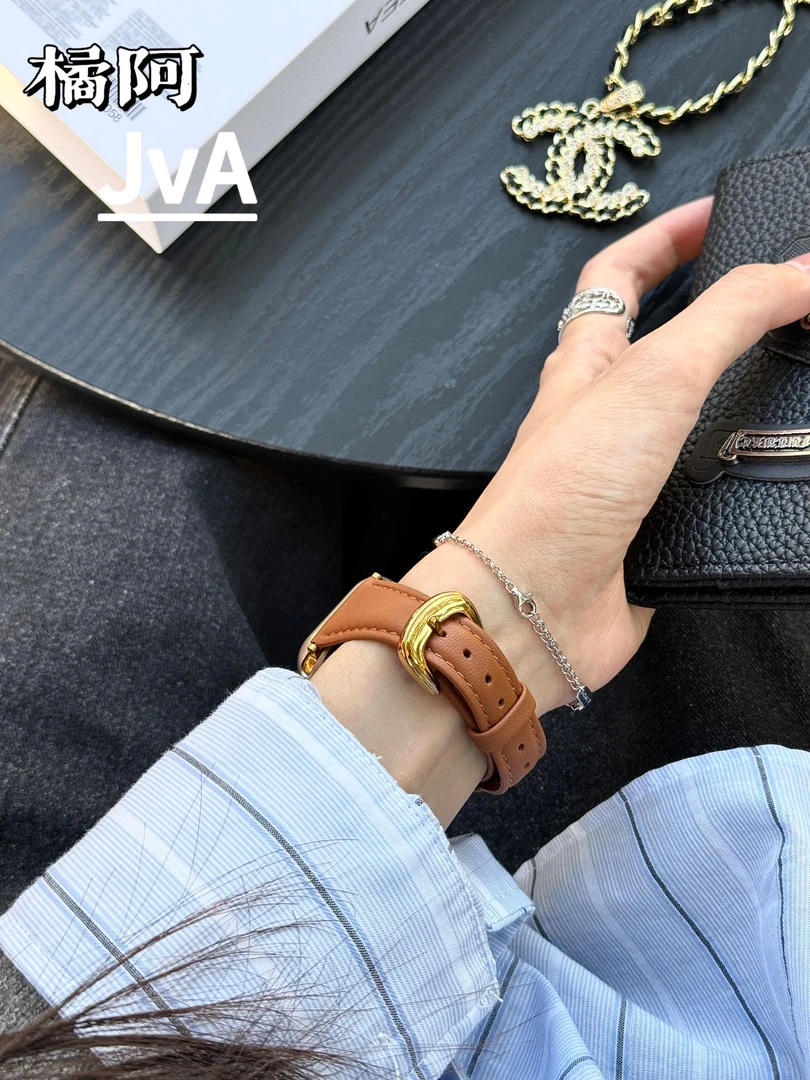 适用于苹果手表秋冬皮质iwatchS11/10代真皮高级感表带ultra12