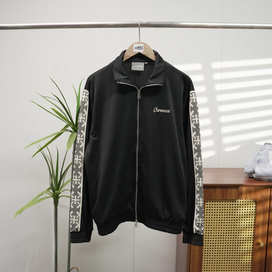 黑色拉链帅气百搭刺绣外套00888-A9-7