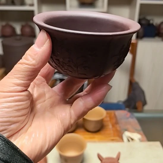 茶宠紫砂五谷丰登小花盆手工制作8cm