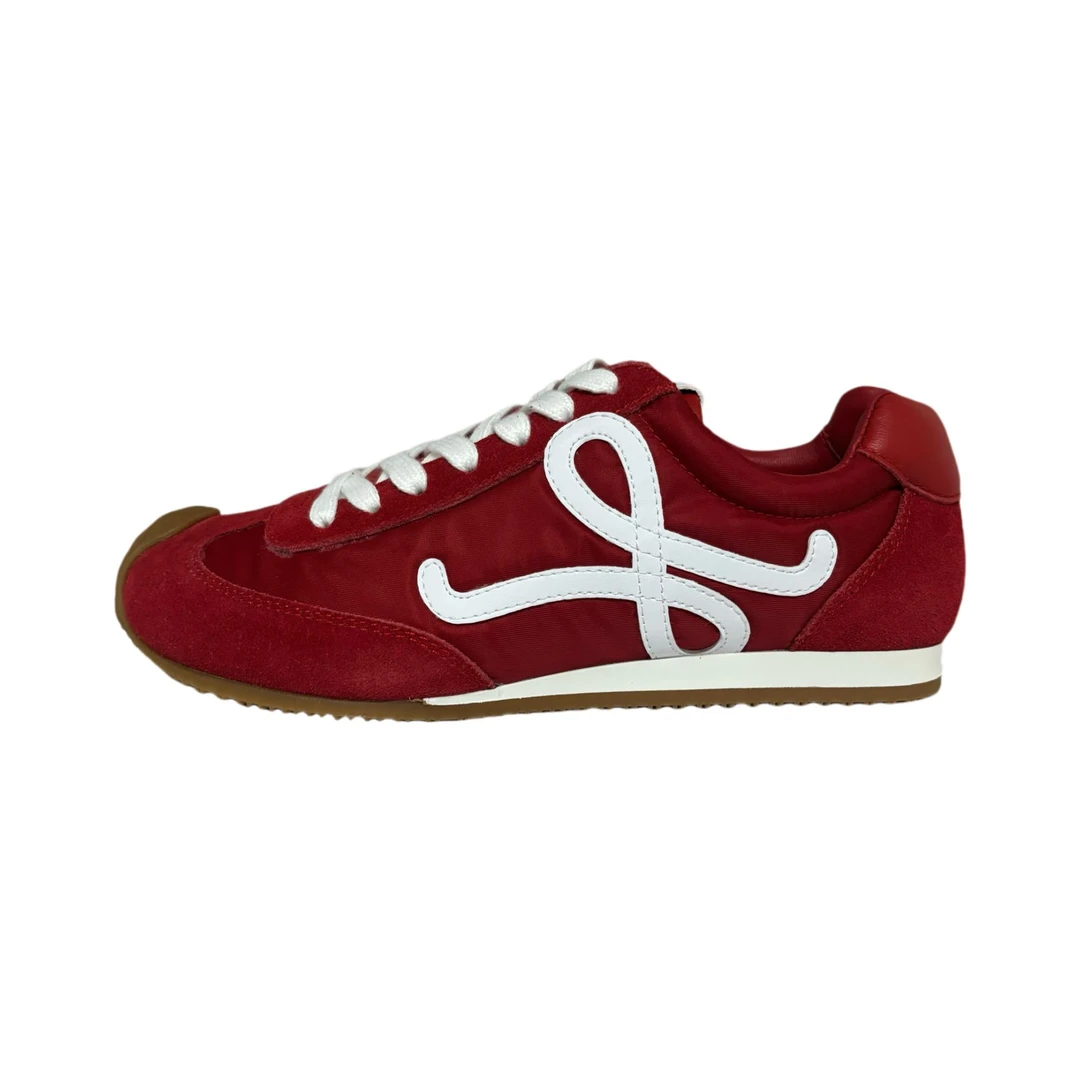 时尚百搭经典复古潮流平底歪头低帮阿甘鞋女款系带拼色潮鞋G8093