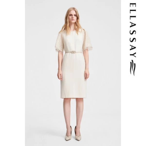 ELLASSAY歌力思春夏新款静奢高级金丝绣连衣裙女EWF351Y11100