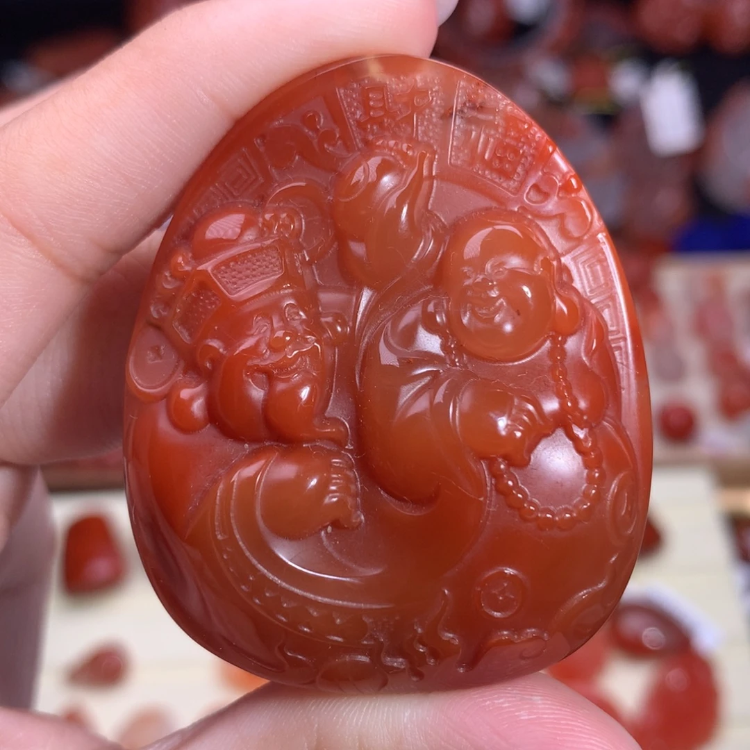 南红玛瑙未镶嵌珠宝半成品财富一生