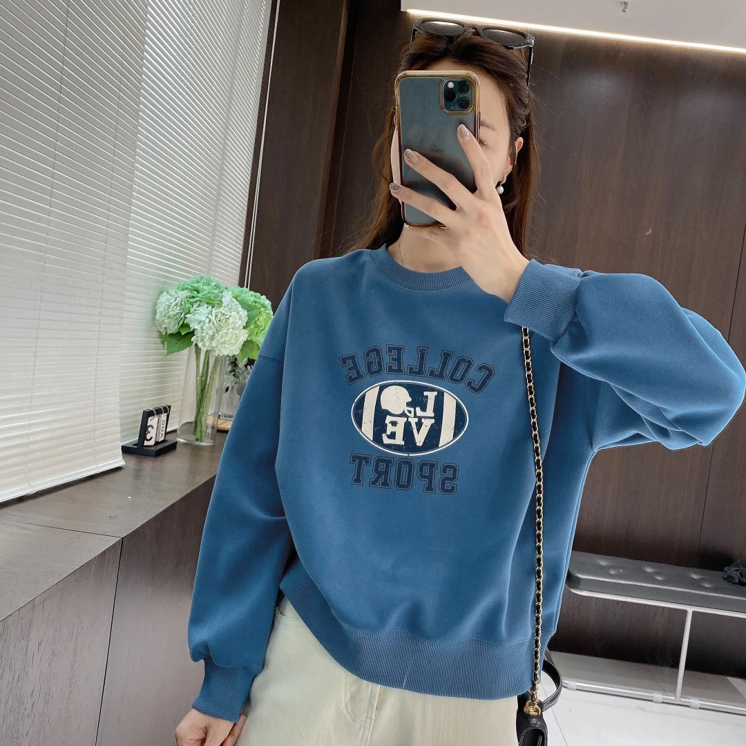 IMFLY金小金自制女装 卫衣DYW8637春季休闲百搭韩版圆领短上衣