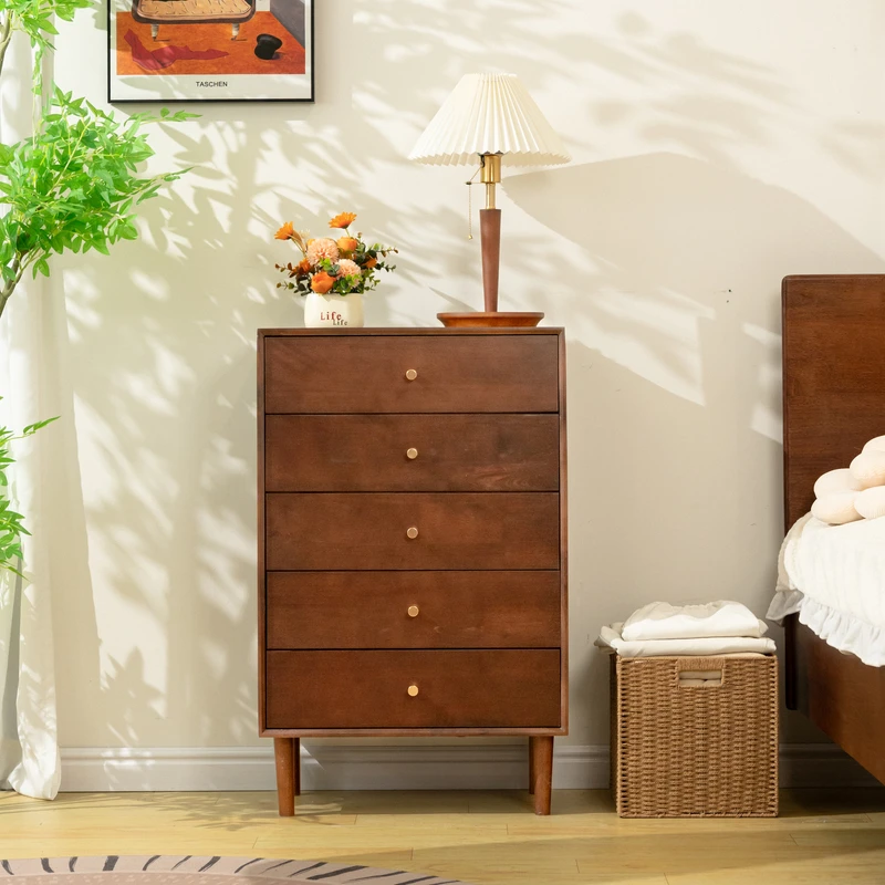 实木五斗柜家用卧室斗柜（长60*宽35*高96）