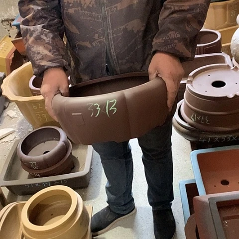 紫砂花盆手工制作