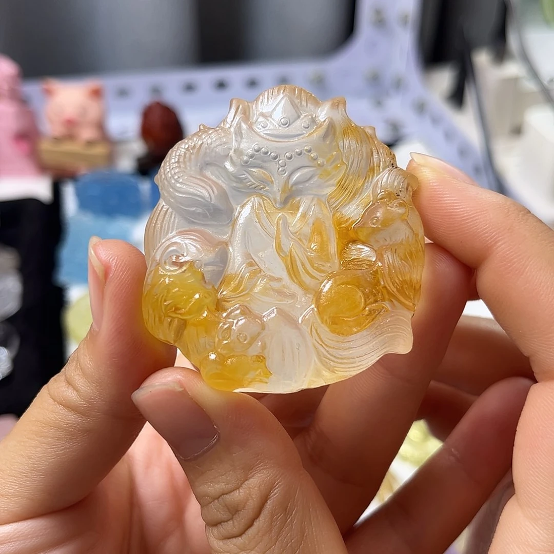 颈饰银S925镶嵌水晶满****黄胶花五仙