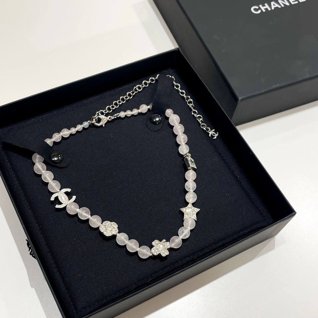 95新 Chanel/香奈儿 25p粉色珠珠多元素项链69383446