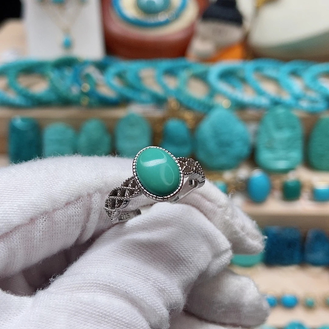 绿松石银S925镶嵌配饰