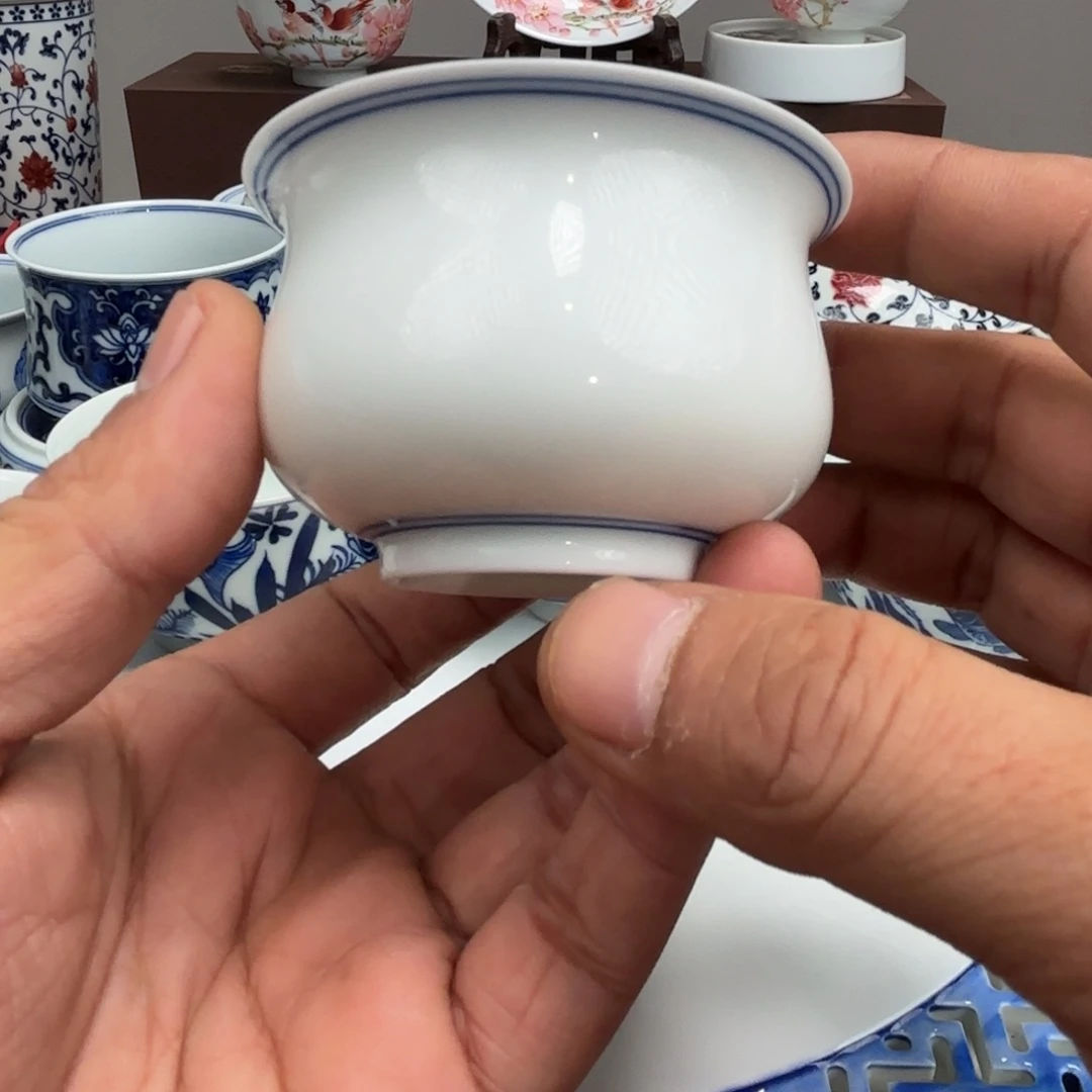 茶具超薄胎钱袋子杯子景德镇发货