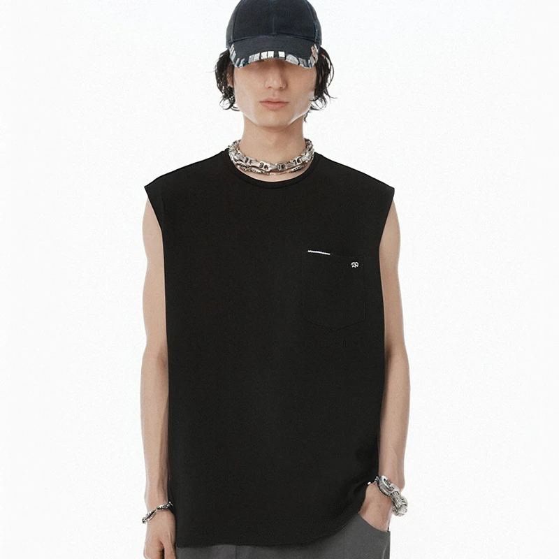 O'1WDC 「银器基座」Boxy fit简约基础纯棉百搭背心