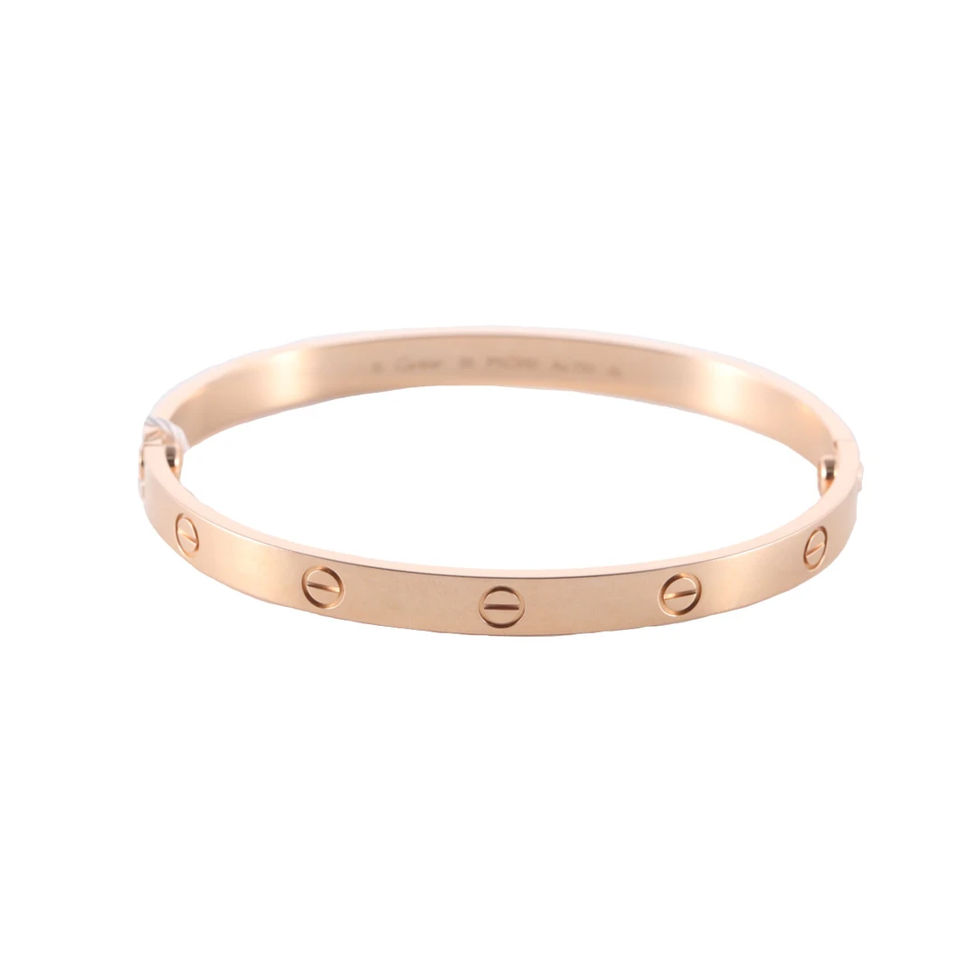 99新 Cartier/卡地亚 JF【小花念念】LOVE 宽版手镯 20号 玫瑰金
