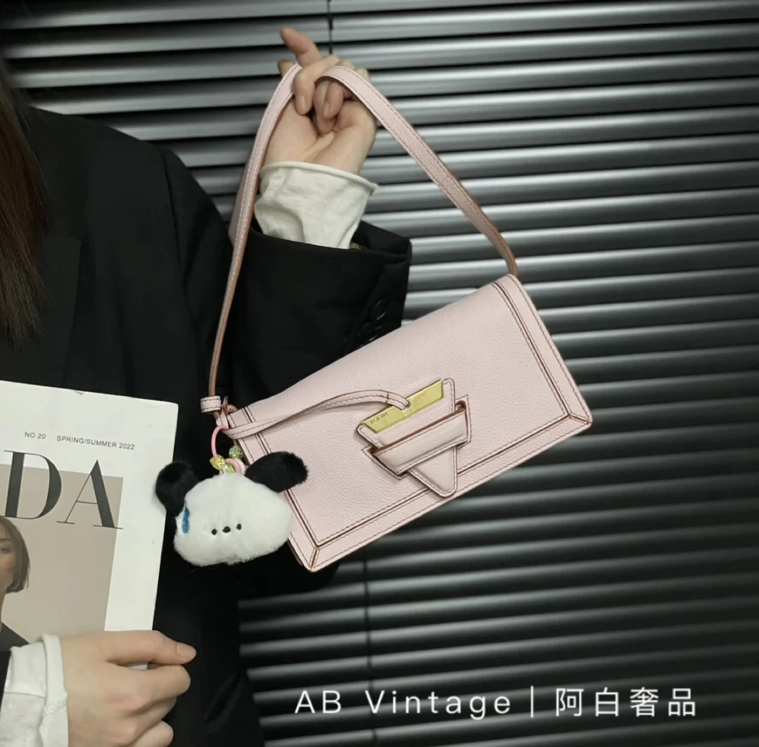 95新 LOEWE/罗意威 阿白奢品/罗意威 粉色巴塞罗那单肩包