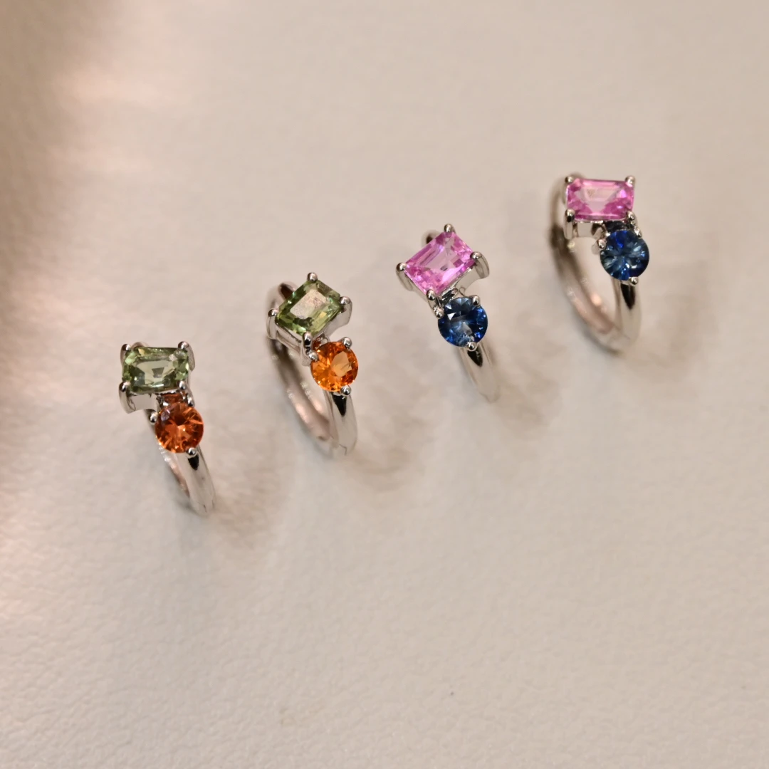 【JSZ】18k金天然宝石的双色耳扣，精致又减龄的百搭款